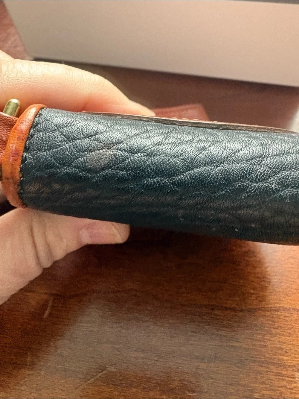 Dooney & Bourke Tan Embossed Duck Leather Patch Wallet